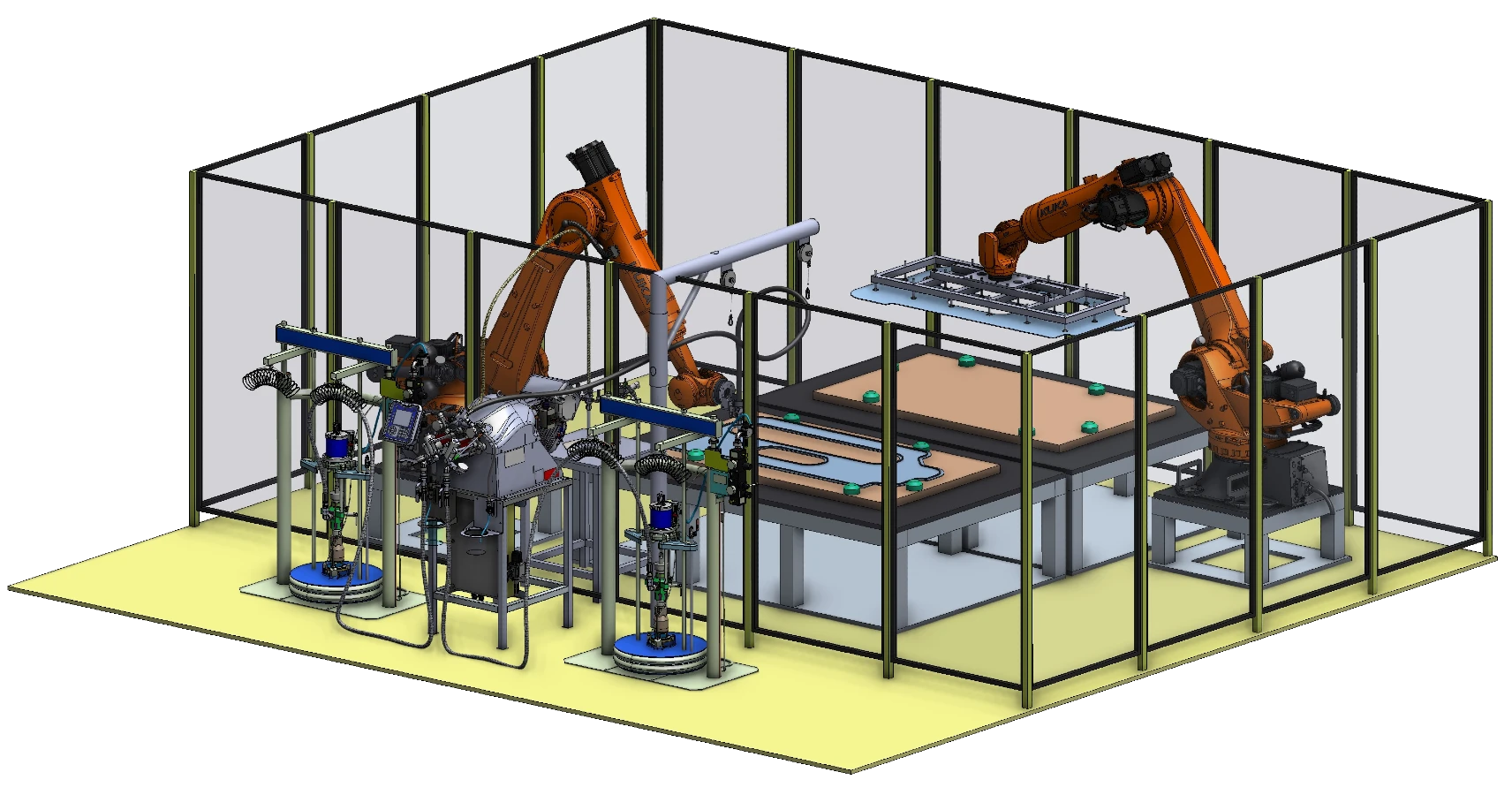 Projekt 3D zrobotyzowanej celi produkcyjnej